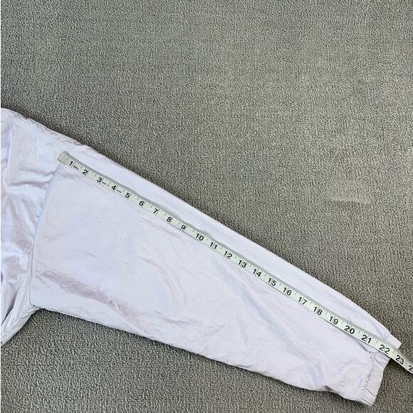 Adidas Windbreaker Pullover Jacket Drawstring Waist Gray Silver Size Medium - Picture 15 of 15